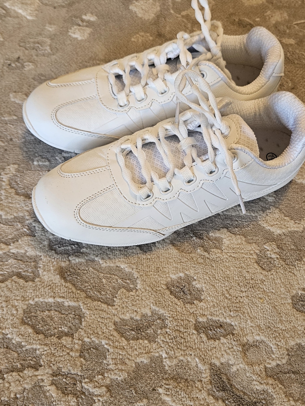 All-White Chasse Cheerleader Lace-Up Athletic Sneakers
